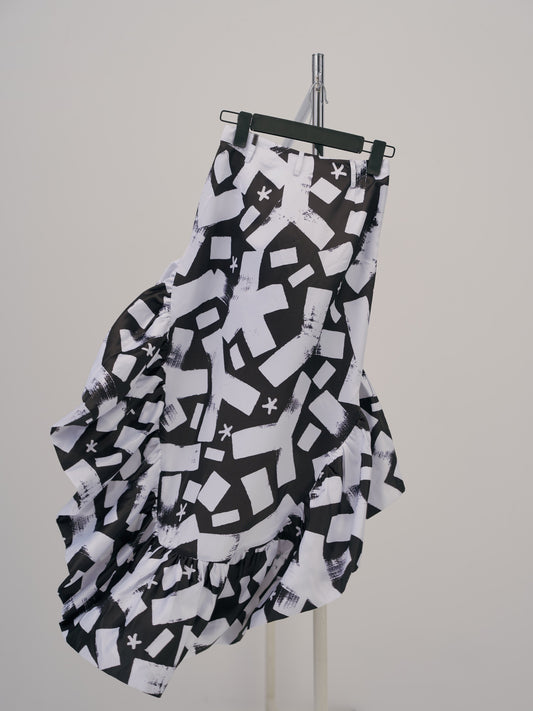 YONAKA x Eric Haze アートフィッシュテールスカート